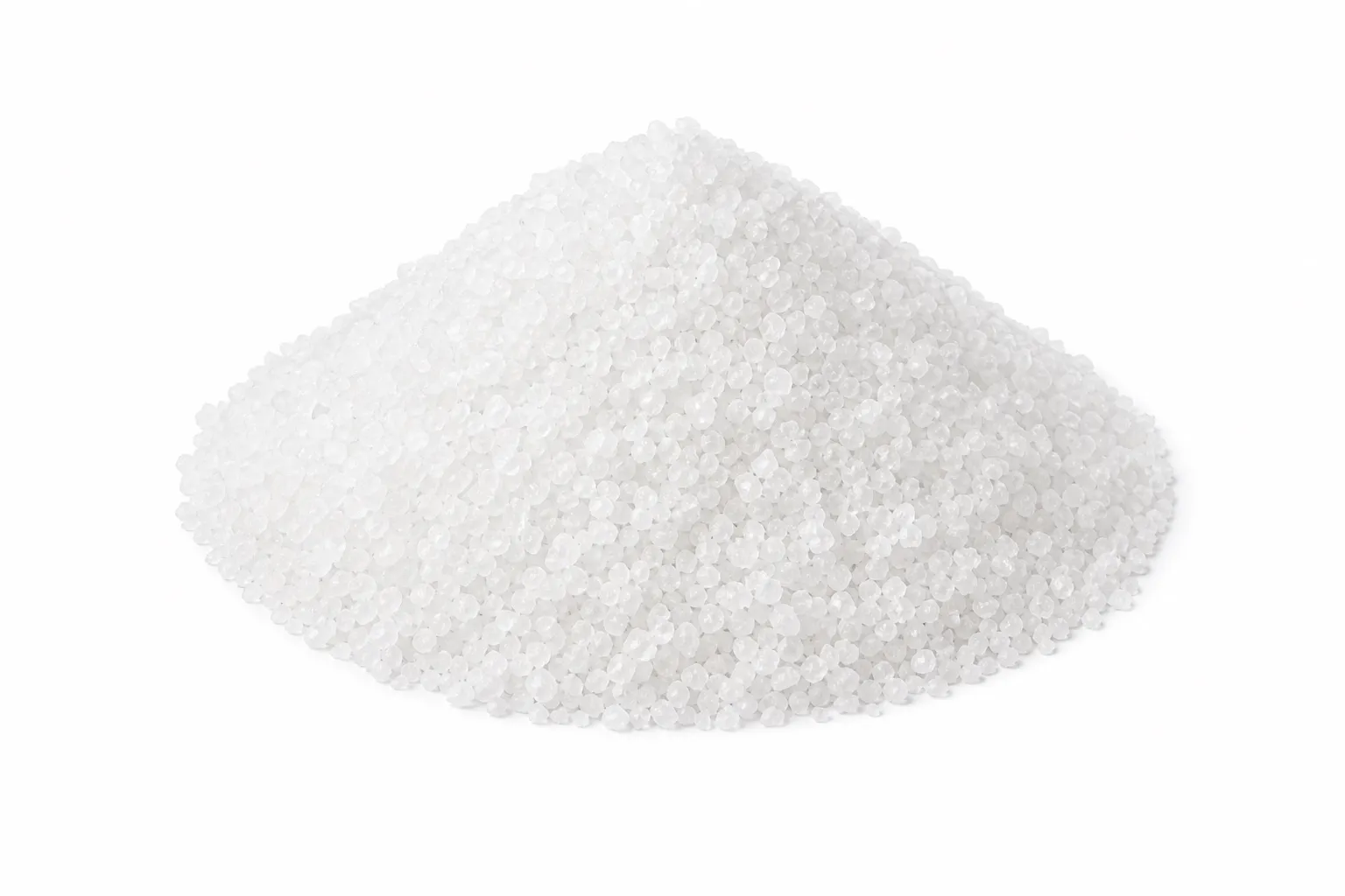 A plain mound of loose white industrial salt
